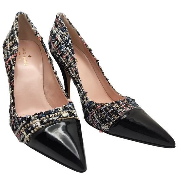 Kate Spade Lacy Black/MultiStar Heels - Picture 1 of 11